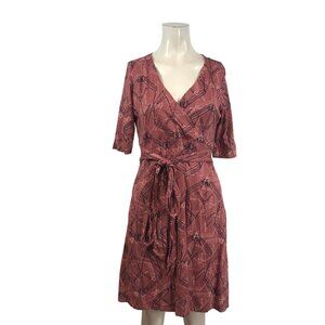 TOAD & CO - WOMEN'S SMALL - MAUVE 1/2 SLEEVE V NECK TIES / WRAP DRESS